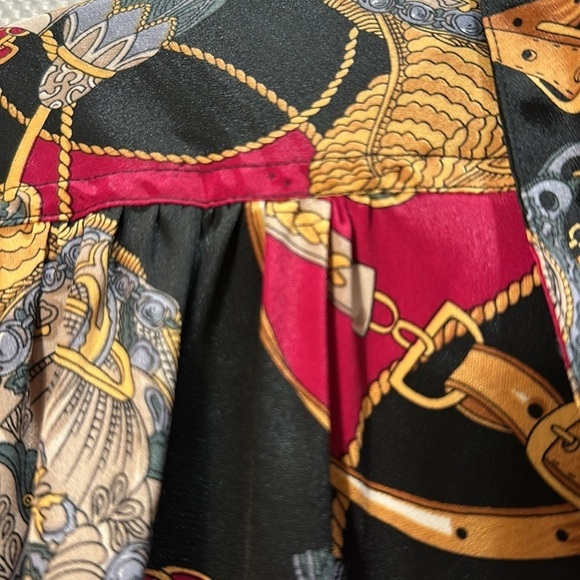 Alfred Dunner Flowy Stunning Chains And Tassels Print Blouse Size 16 - Picture 8 of 11